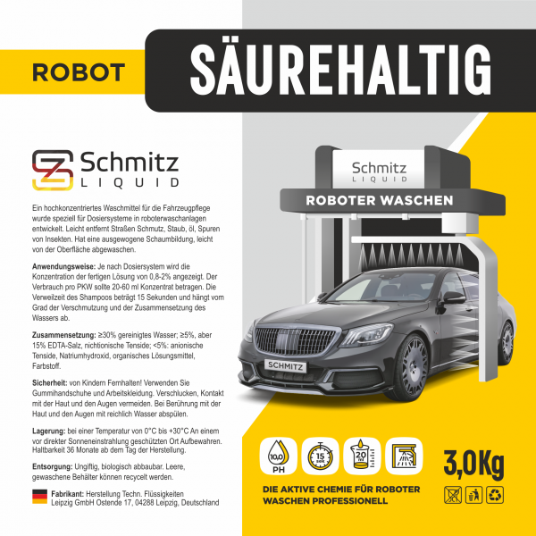 Автошампунь Schmitsburg ROBOT SÄUREHALTIG (Кислотный) 3 кг