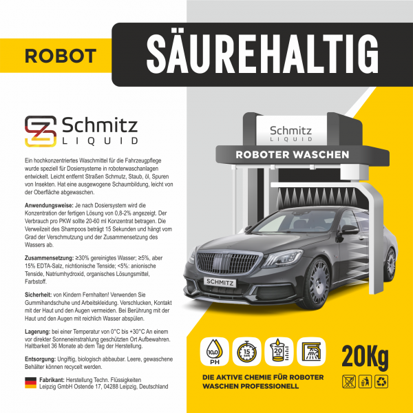 Автошампунь Schmitsburg ROBOT SÄUREHALTIG (Кислотный) 20 кг