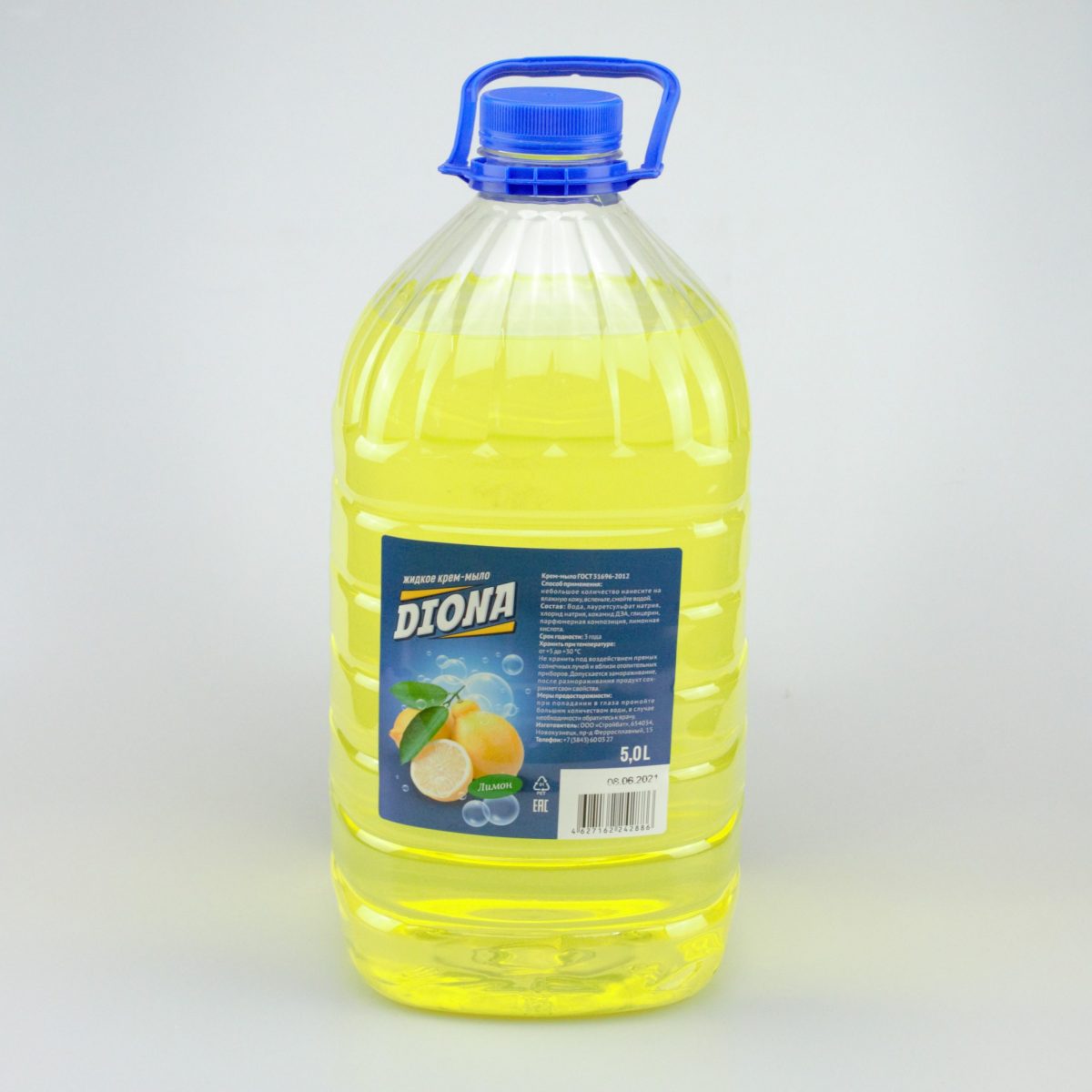 Жидкое крем-мыло Diona лимон ПЭТ 5л