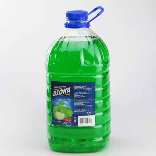 Жидкое крем-мыло Diona зеленое яблоко ПЭТ 5л