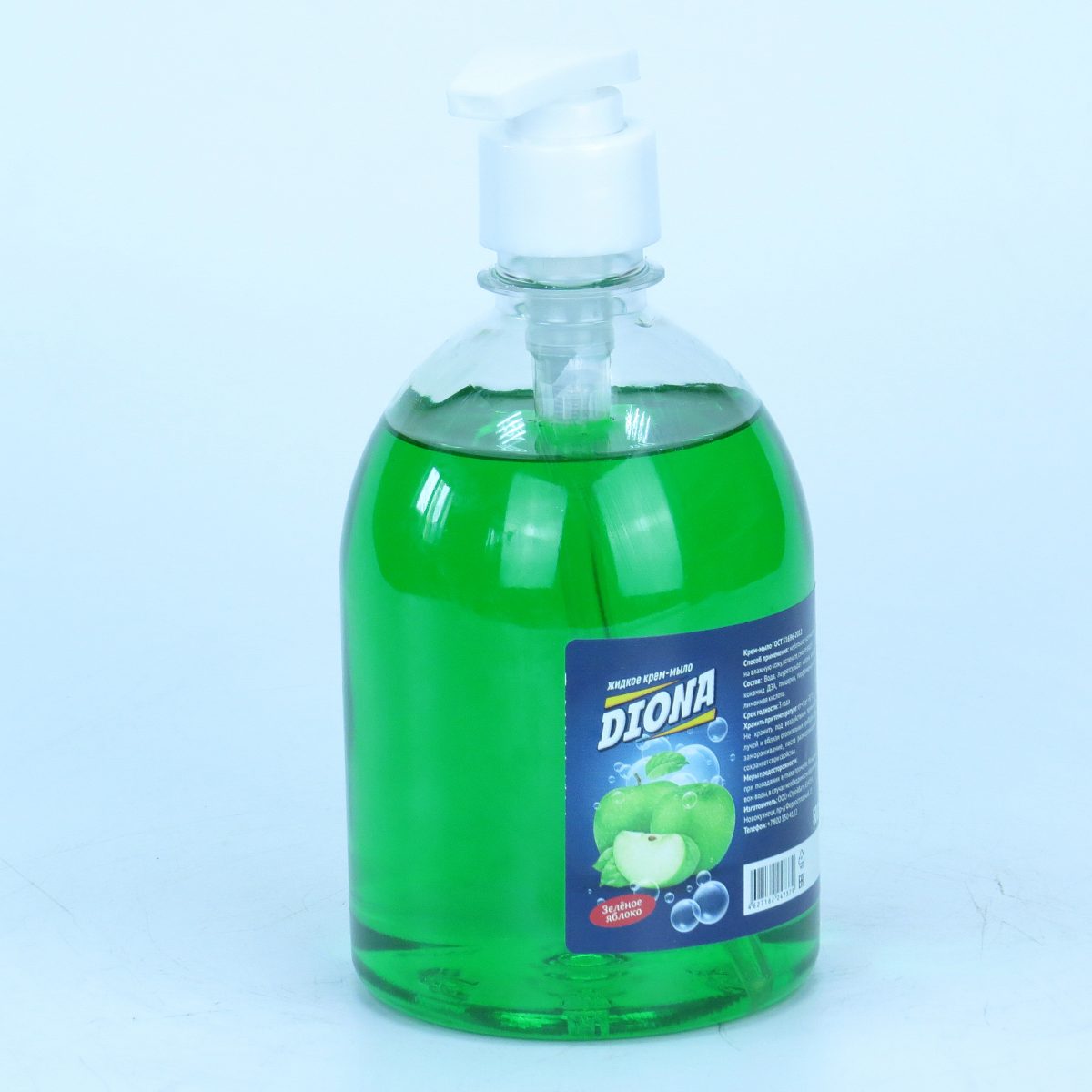 Жидкое крем-мыло Diona Magic зеленое яблоко ПЭТ 500мл (дозатор)