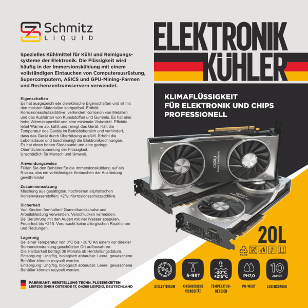Иммерсионная жидкость SCHMITZ Liquid Elektronik Kühler, 20л