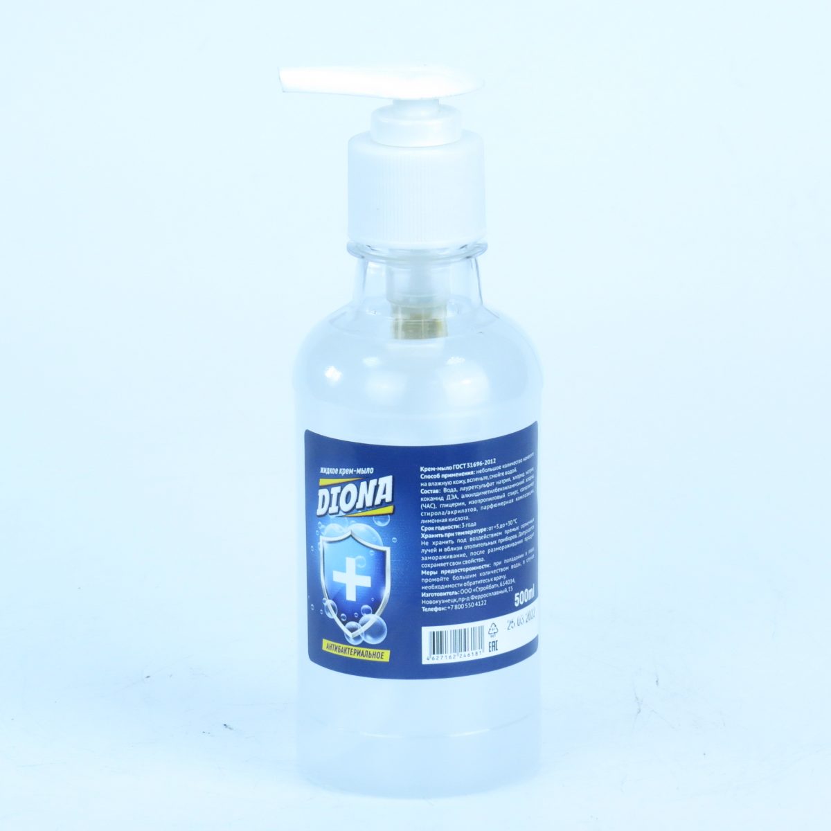 Жидкое крем-мыло Diona антибактериальное ПЭТ 250мл (дозатор)