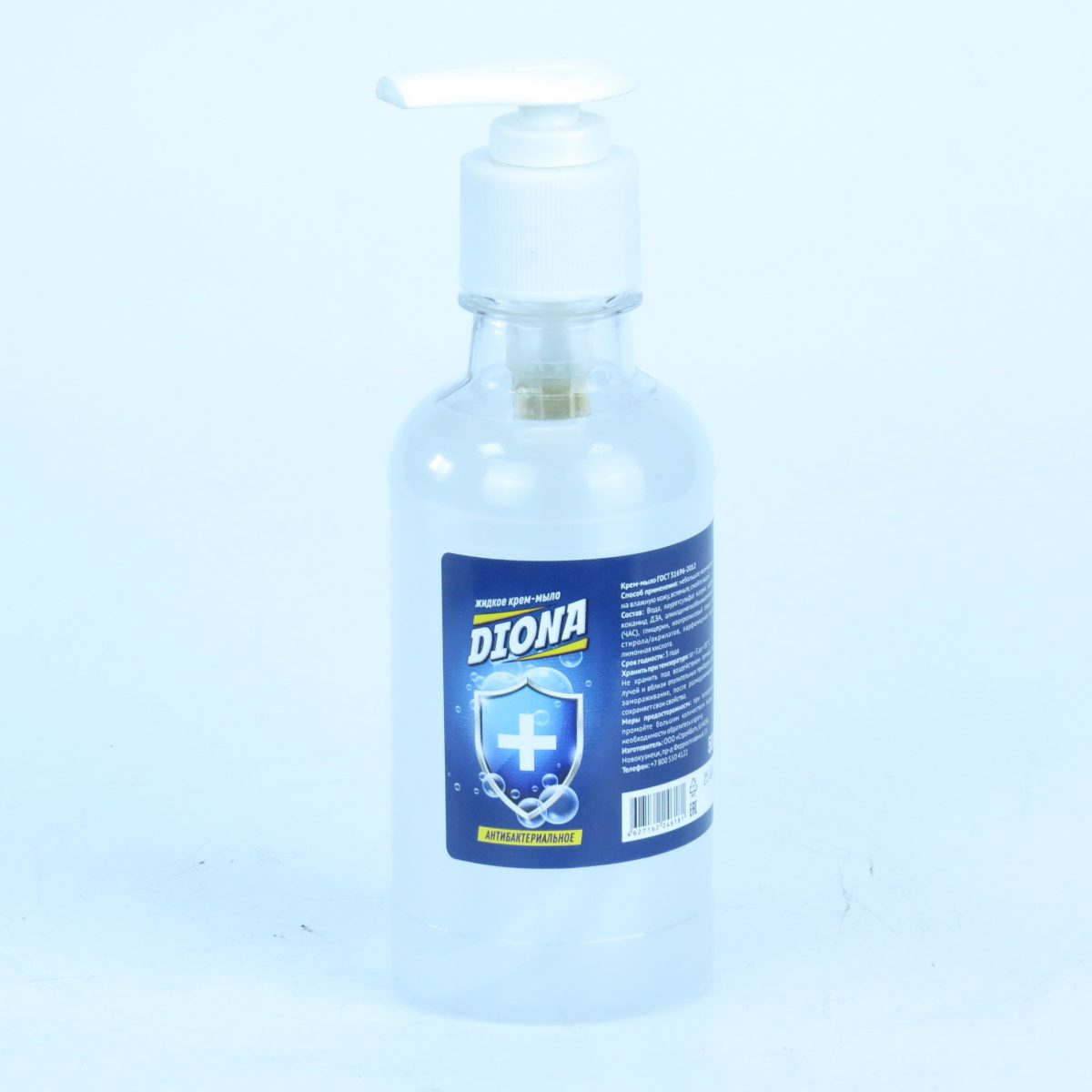 Жидкое крем-мыло Diona антибактериальное ПЭТ 250мл (дозатор)-2