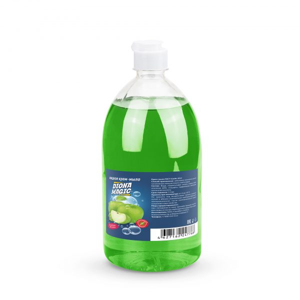 Жидкое крем-мыло DIONA MAGIC зеленое яблоко ПЭТ 1л (пуш-пул)