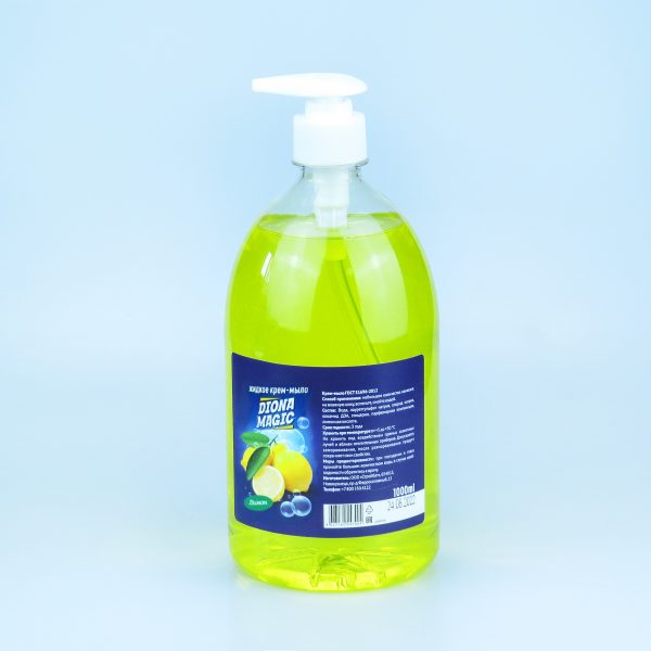 Жидкое крем-мыло DIONA MAGIC лимон ПЭТ 1л (дозатор)