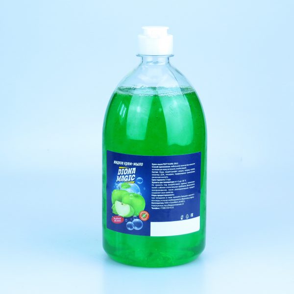 Жидкое крем-мыло DIONA MAGIC зеленое яблоко ПЭТ 1л (пуш-пул)