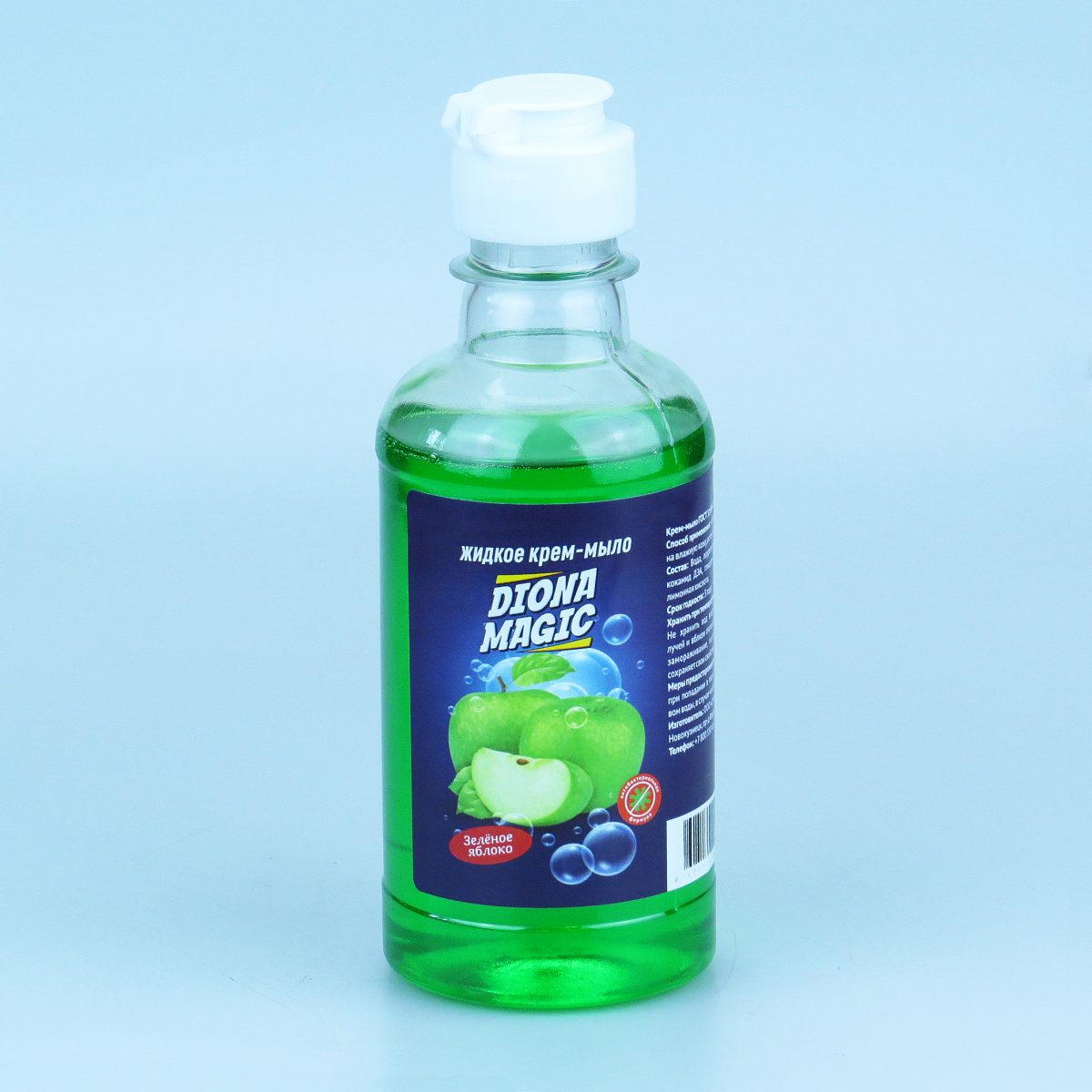 Жидкое крем-мыло Diona зеленое яблоко ПЭТ 250мл (флип-топ)-3