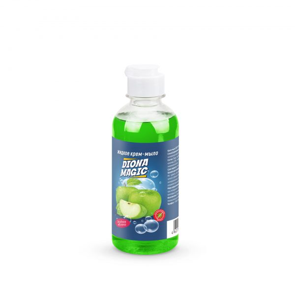 Жидкое крем-мыло DIONA MAGIC зеленое яблоко ПЭТ 250мл (флип-топ)