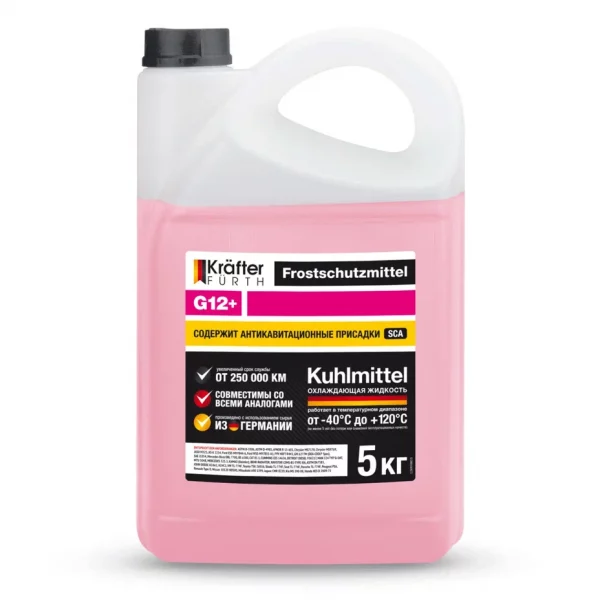 KRAFTER FURTH Антифриз G12+ розовый 5кг