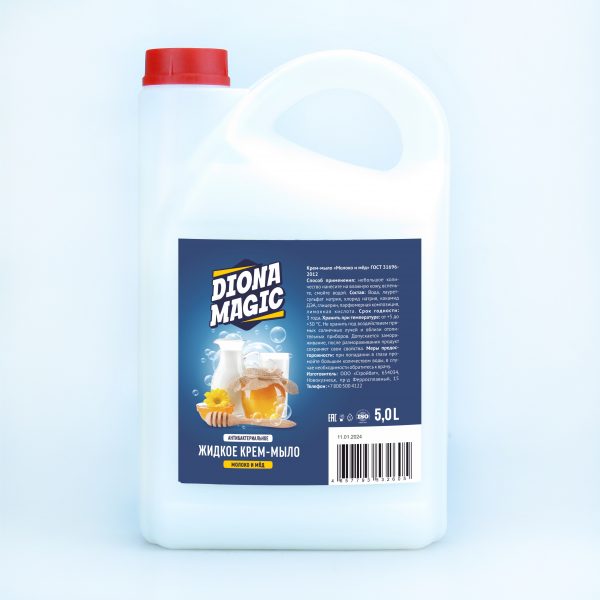 DIONA MAGIC жидкое крем-мыло Молоко и Мёд 5 л/4шт/120шт